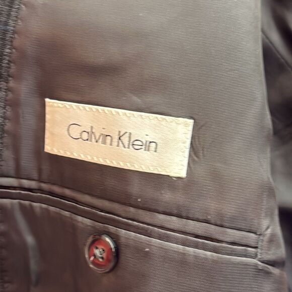 Calvin Klein Mens Plaid Two Button Blazer Jacket, Black C36 - Picture 12 of 12